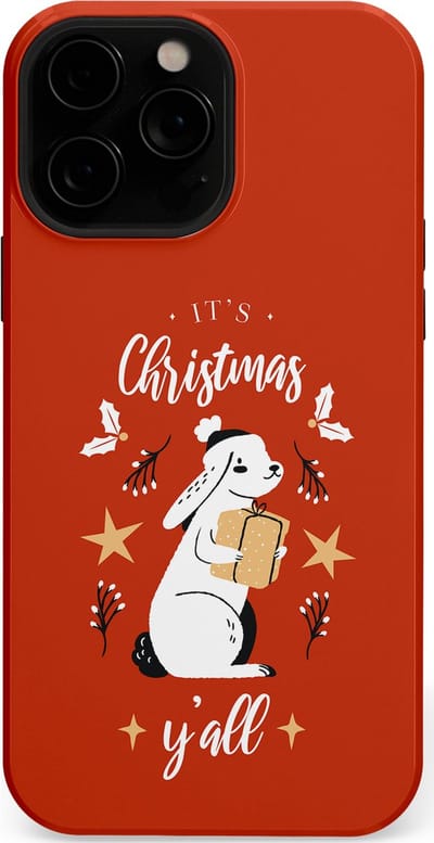 Casetastic hoesje geschikt voor Apple iPhone 13 Pro Max - MagSafe - Dubbellaagse bescherming - Kerst Konijntje Flappie - Fashion Case - Terracotta