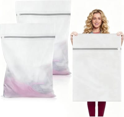 Waszakken, 60 x 80 cm met ritssluiting voor wasnetjes, speciaal ontworpen voor machinewas - perfect voor het beschermen van dekens, beddengoed, dekbedovertrekken en delicate