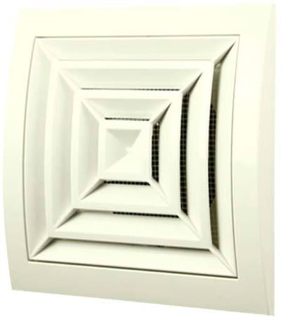 Plafondrooster vierkant 150x150 diameter: 100 wit - ND10G