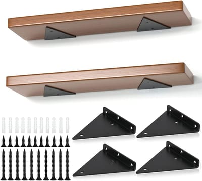Set van 4 Drijvende Planksteunen, 14 cm Onzichtbare Driehoekige Wandmontages voor Open Planken, Ideaal voor DIY Kamers en Interieurdecoratie