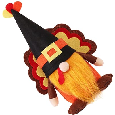Dwergpop Decoratie Schattig Handgemaakt Gezichtloze Dwerg Ornament voor Halloween Thanksgiving Feest A 7.9x3.9in black