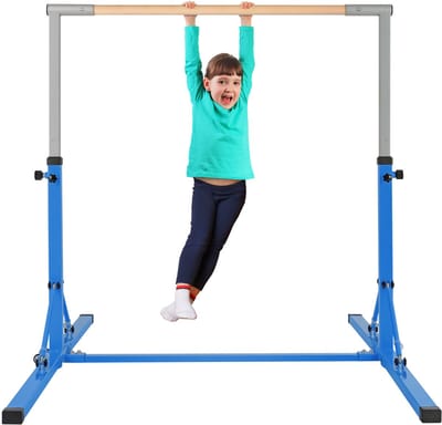 Costway Gymnastiekrek, turnrek, in hoogte verstelbaar, turnstangen tot 100 kg belastbaar, rekstang, trainingsapparatuur, draagbaar, inklapbaar