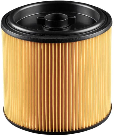 SQOON® Cilinderfilter geschikt voor Parkside PNTS 1500 C4 - Gelijk aan model: 91099009 - Met stalen binnenrooster en klemdeksel - Ø15 cm, 17,5 cm hoog - Past op o.a. Karcher, Rowenta, Metabo, Aquavac