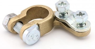 Accupoolklem positief - Messing - Voor 1 kabel