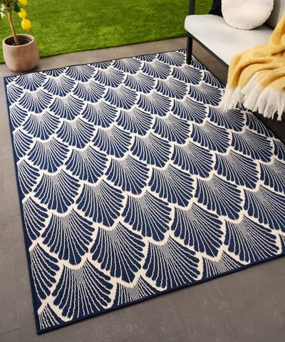 Buitenkleed modern - Flip Scale donkerblauw 160x220