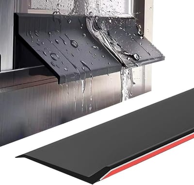 Zwarte regenbeschermstrip van flexibel rubber voor ramen en autodeuren, waterdicht en zelfklevend (4,5 cm - 5 m)