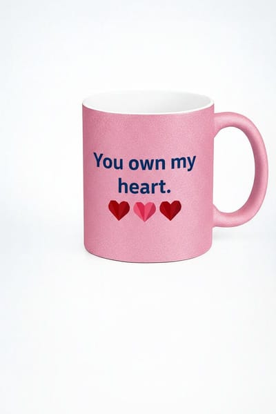 Roze Glitter Liefdesmok "You Own My Heart" met Hartjes | Romantisch Cadeau voor Valentijn & Jubileum