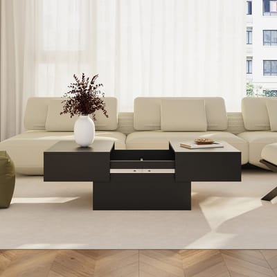 Salontafel Lens 80x60x40 cm zwart [en.casa]