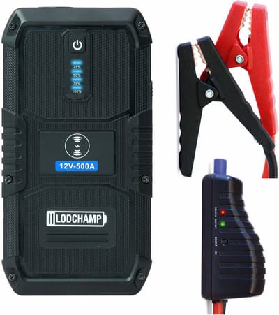 Starthulp / Startbooster incl. powerbank voor draadloos opladen mobiele telefoon 500A