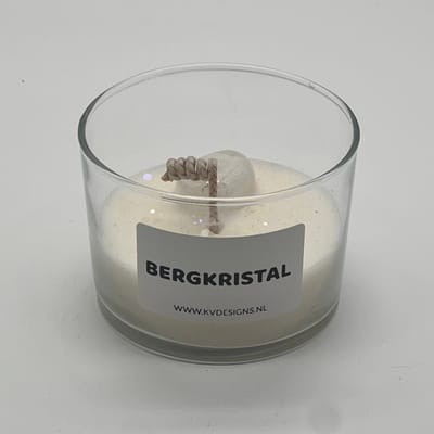 Kaars in glazen pot - edelsteen - Bergkristal