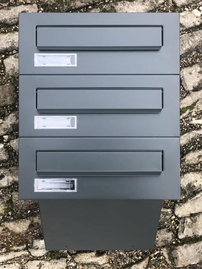 Brievenbussen Set - Postkasten Systeem - Inmuren Woning Kantoor - Verstelbare Diepte - 33x33cm Front - Antracietgrijs Mat