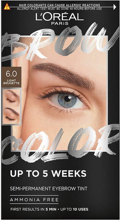 Wenkbrauwtint L'Oreal Make Up BROW COLOR Nº 6.0 Light brunette Semi-permanent 4 Onderdelen