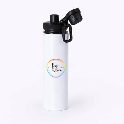 Hacebo® - LGBTQ cadeau - waterfles met draaidop zwart - Lgbt - Pride vlag - LGBTQ cadeau - met opdruk - lgbt - Pride month - lgbtq vlag - gay pride - met tekst - opdruk - leuke pride spullen - verjaardag - cadeau - gift - water fles - 850ML