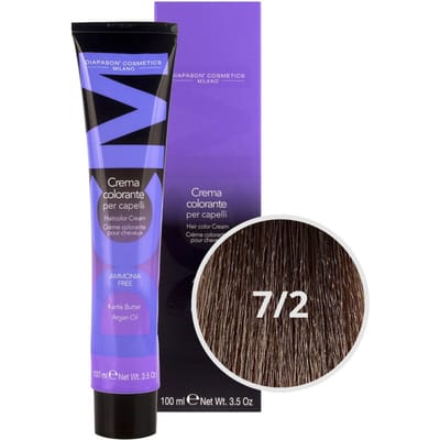 DCM Hair Color Cream Ammonia Free 7/2 Ash 100ml