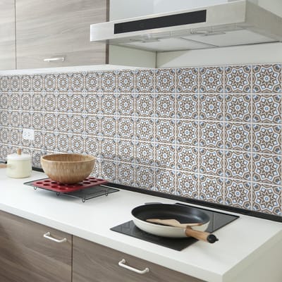 Zelfklevende tegelmuurstickers voor keuken en badkamer - 30 cementtegelstickers (AZULEJOS PUCCI) - 30 stickers 20x20cm