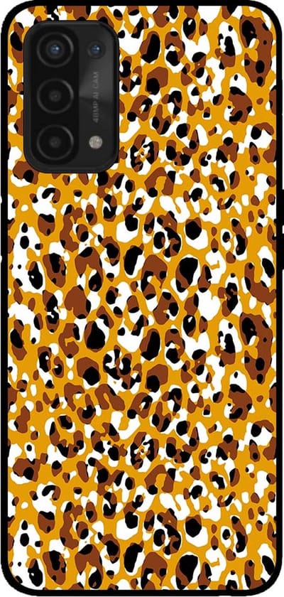Smartphonica Telefoonhoesje voor OPPO A54 5G / A74 5G / A93 5G met panterprint - TPU backcover met luiaardprint - Bruin geschikt voor Oppo A54 5G;Oppo A74 5G;Oppo A93 5G