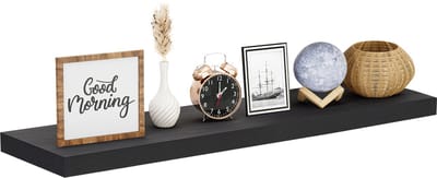 Nolad® Wandplank - Wandrek - Boekenplank - Industrieel - Zwevend - 90 x 23.6 x 3.5cm - Inc bevestigingmaterialen - Zwart