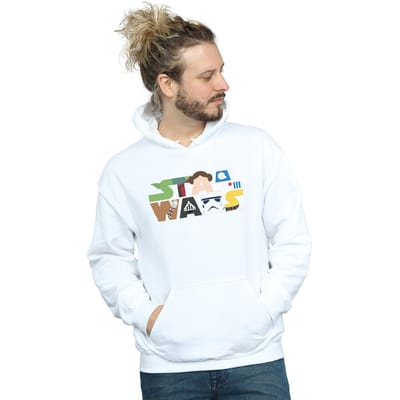 Star Wars Heren Karakter Logo Hoodie (Wit)