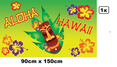 Vlag Hawai Aloha party 90cm x 150cm - Tropical feest Hawaii zomer beach fun festival evenement
