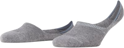 FALKE Step High Cut onzichtbar eenkleurig katoen footies dames grijs - maat 35-36