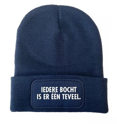 Iedere bocht is er één teveel wintermuts navy | wit - soBAD. | Wintersport | Après ski outfit Warme Muts voor Volwassenen | Heren en Dames Beanie