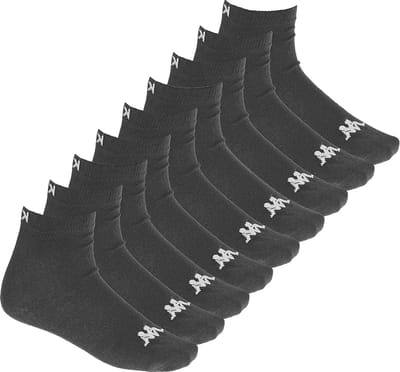 Kappa sneakersokken - enkelsokken - 9 paar - maat 35-38 - zwart - sokken dames en heren - cadeau