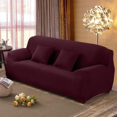 Stretch effen kleur bankhoes elastische bankhoezen voor woonkamer Funda bank stoel bankhoes woondecoratie 1 /2 /3 /4 -Zits S size (90-140cm) brown