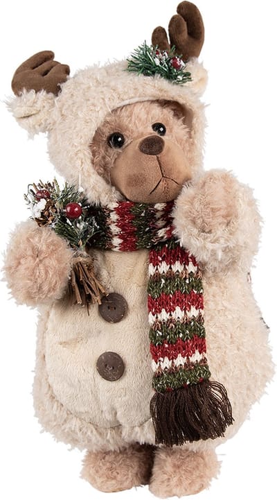 Clayre & Eef Kerstdecoratie Beer 38 cm Beige Bruin Kunststof