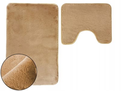 Lombok Antislip Badkamermat Set 2-delig Zacht Beig 50x80cm