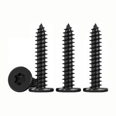 Zwarte RVS Houtschroeven Platte Kop M4 x 30 mm - 50 Stuks - Roestvrij voor Binnen & Buiten