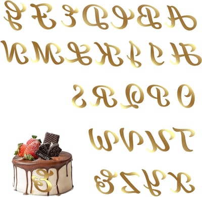 Persoonlijke Naam Taarttopper van Acryl in Goud - A-Z Letters voor Taartdecoratie en Cupcake Toppers