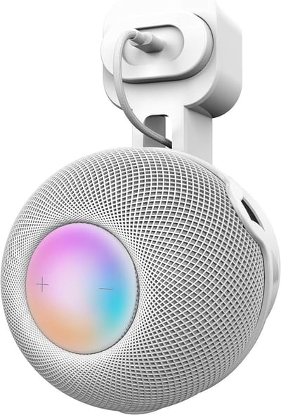Robuuste Wandbeugel voor HomePod Mini Speaker, Ruimtebesparend Ontwerp, Uitstekend Kabelbeheer en Tangle-Free Oplossing (Wit)