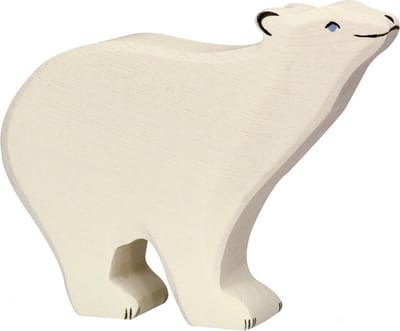 HOLZTIGER Zeedieren - Ijsbeer - 15X3X12Cm - Houten Figuur - Handgemaakt