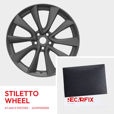 Tesla Model 3 - Velgschade Patch Stiletto Wheel Gunpowder