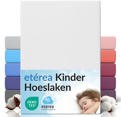 etérea Jersey Hoeslaken 60x120 - 70x140 cm Oekotex Made in Green - 100% katoen - Wit
