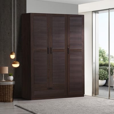 Kledingkast Finning 176x120x52 cm met 1 lade walnootkleurig donker