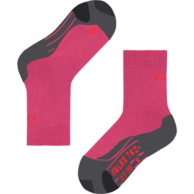 FALKE TK2 anti-blaar dik wol functioneel materiaal wandelsokken kinderen rood - maat 23-26