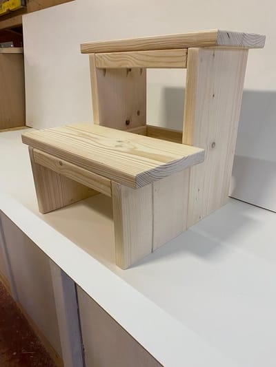 AGluxury Keukentrap - opstapje - Steigerhout - onbehandeld