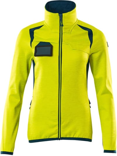Mascot Accelerate Safe Fleecetrui met rits 19453-316 - hi-vis geel/donkerpetrol - 4XL