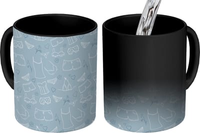 Magische Mok - Foto op Warmte Mokken - Koffiemok - Ondergoed - Schoonmaak - Patronen - Magic Mok - Beker - 350 ML - Theemok