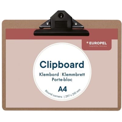 Europel Klembord - Clipboard - Hout - A4 liggend - 29,7 x 21 cm - 12 stuks