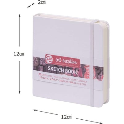 Carnet Croquis - 12x12cm - 80 feuilles - 140g - blanc - Royal Talens