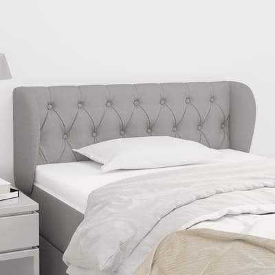 vidaXL - Hoofdbord - met - randen - 93x23x78/88 - cm - stof - lichtgrijs
