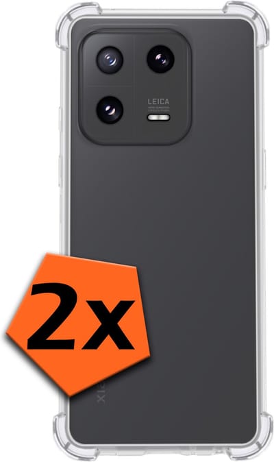 Hoes - 2 Stuks - Geschikt voor Xiaomi 13 - Sterk & Shockproof - Siliconen Case - Back Cover - Telefoon Hoesje Shock Proof - Transparant