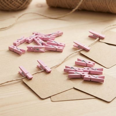 Mini Knijpers Roze - 24 Mini Knijpertjes Roze - Knijpertjes voor Kaarten of Foto's