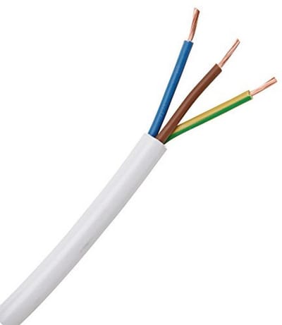 Slangleiding H03 VV-F, 3 x 0,75 mm², 10 m, wit