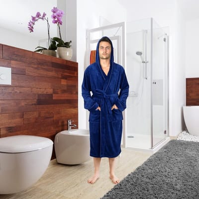 Goodivery ® Comfortabele Heren Badjas met Kap van Zacht Fleece voor Ontspanning en Luxe