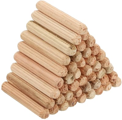 3/16 inch x 1 5/32 inch Houten Spijkers voor Klussen - 200 Stuks Staven met Rechte Groef - Golfkarton Hout Centreren Pin voor Projecten, Knutselen, Deuren, Meubels