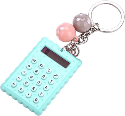 Rekenmachine Mini - Zakrekenmachine Sleutelhanger - Dagelijkse Berekeningen - Chic Snoepkleurig Design - 8-Digits - Goud