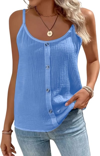 Livano Topje Dames - Kleding - Shirt - Blouse - Kort - Volwassen - Lichtblauw - Maat S